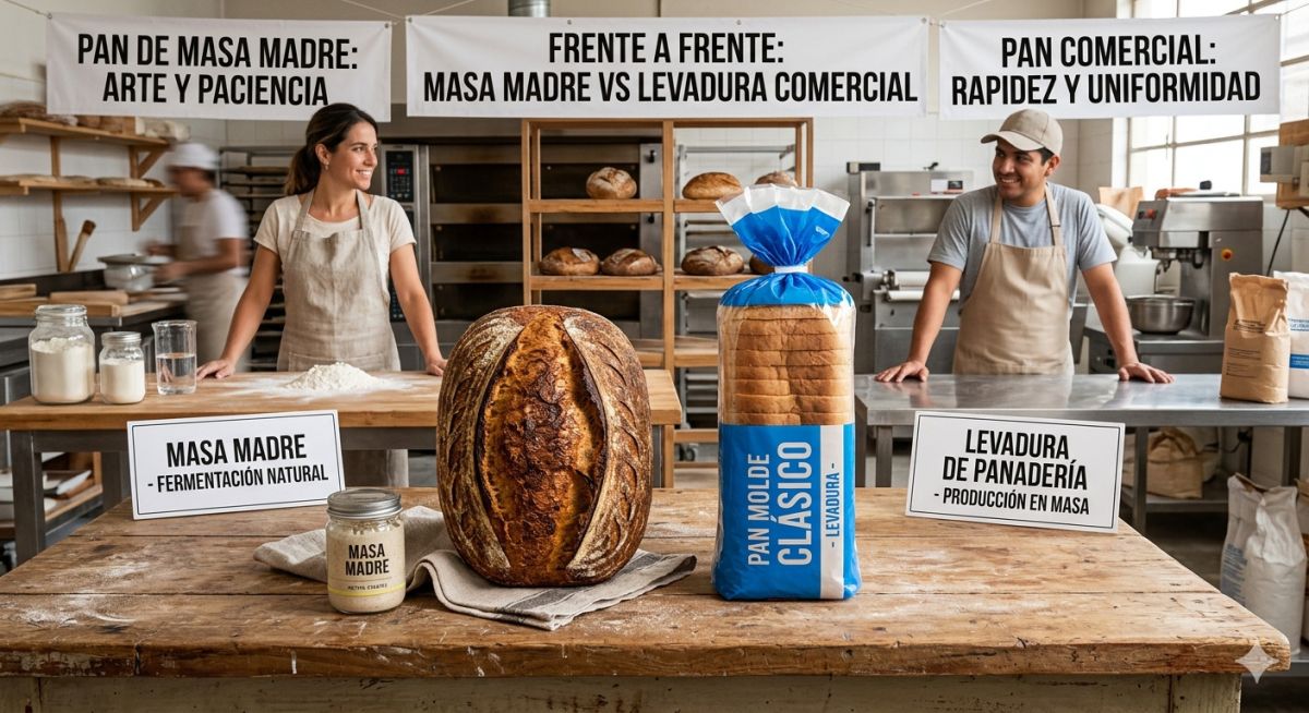 Diferencia entre masa madre y levadura comercial